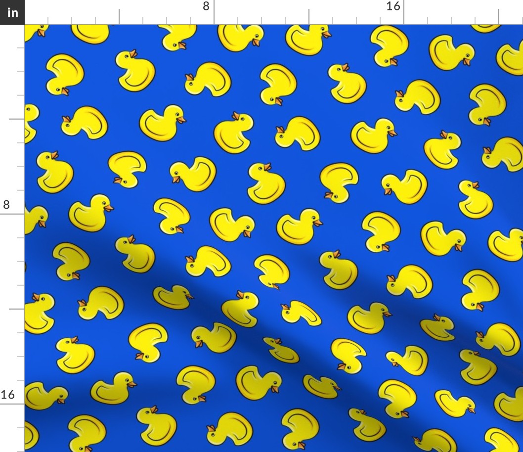 rubber duck toss - bath time toy - yellow ducks - blue LAD19