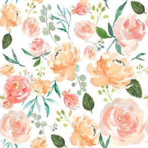 Peach Watercolor Delight Flowers