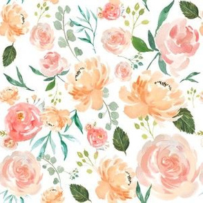 Peach Watercolor Delight Flowers Smaller