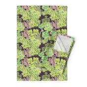 Modern Desert - Succulents on Plum Background