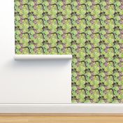 Modern Desert - Succulents on Plum Background