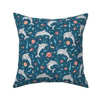 Dolphins in Space: Blue & Grey