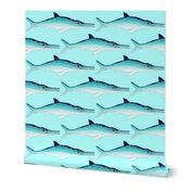 Icthyosaur on sea blue