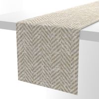 Tweed Herringbone Woollen Cloth Beige Large Scale