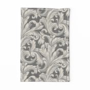 Baroque Damask Greige Taupe