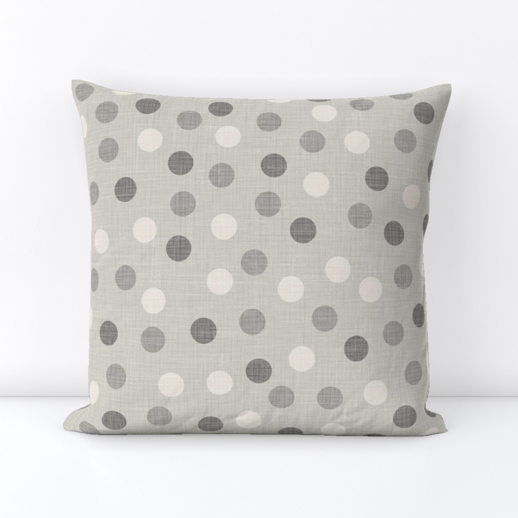 Irregular Greige Taupe Grey Dots Linen Texture 