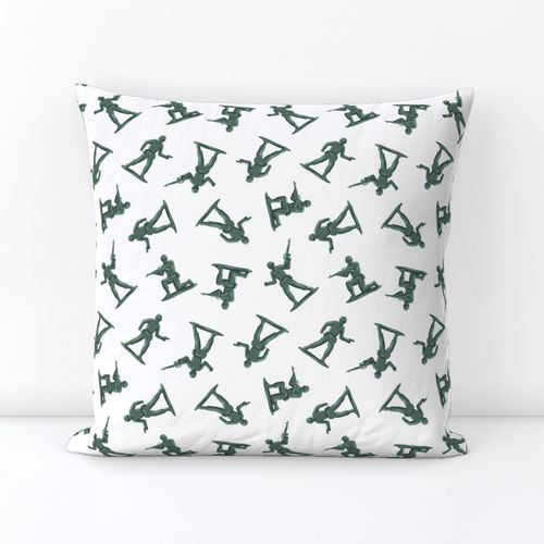  Spoonflower Fabric - Army Men Abstract Toy Decor Green