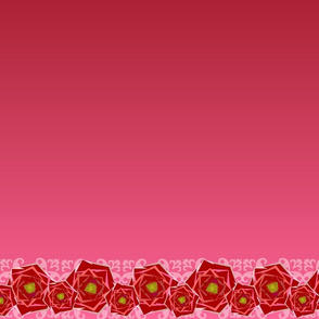 Ombre Rose border- horizontal