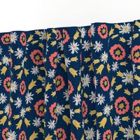 flowers -navy