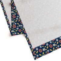 flowers -navy