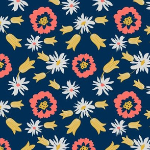 flowers -navy