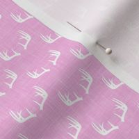 antlers on light pink linen || micro scale C18BS