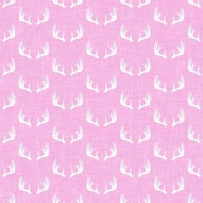 antlers on light pink linen || micro scale C18BS