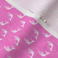 antlers on pink linen || micro scale C18BS