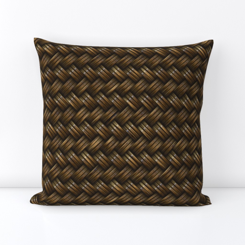 Wicker Rattan Basket Weaved Brown