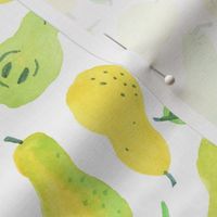 Watercolour hand-painted Pears on white