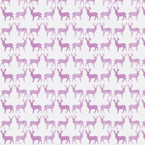 Lavender Meadow Deer on White