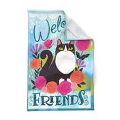 Welcome Friends Happy Cat 