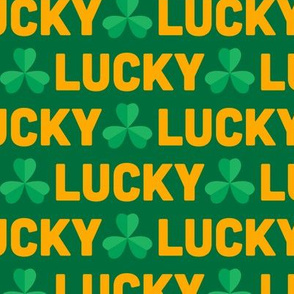 St Patrick's Day Lucky, Luck, Shamrock ,Gold and Green, Four Leaf Clover