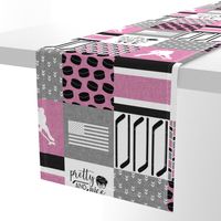 Women's Hockey//USA//Pretty & Nice//Pink - Wholecloth Cheater Quilt