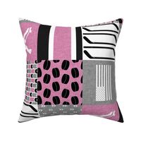 Women's Hockey//USA//Pretty & Nice//Pink - Wholecloth Cheater Quilt - Rotated