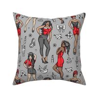 Retro Pin-Ups - Black and Red