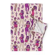 Retro Pin-Ups - Purple and Pink