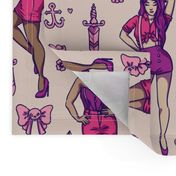 Retro Pin-Ups - Purple and Pink