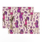 Retro Pin-Ups - Purple and Pink