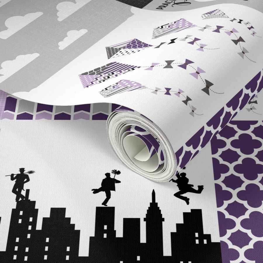 Practically Perfect//Purple - Wholecloth Cheater Quilt