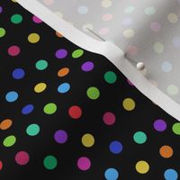 tiny rainbow confetti dots on black