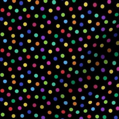tiny rainbow confetti dots on black