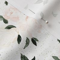 vintage blush floral white-S