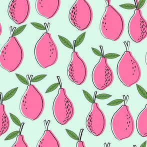 lemon fabric - lemons fabric, kitchen fabric, citrus juicy fruit fabric, lemons fabric -  pink