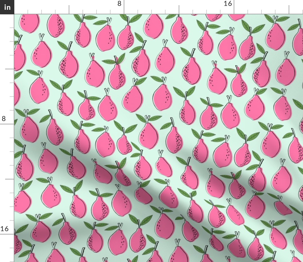 lemon fabric - lemons fabric, kitchen fabric, citrus juicy fruit fabric, lemons fabric -  pink