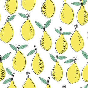 lemon fabric - lemons fabric, kitchen fabric, citrus juicy fruit fabric, lemons fabric - pastel