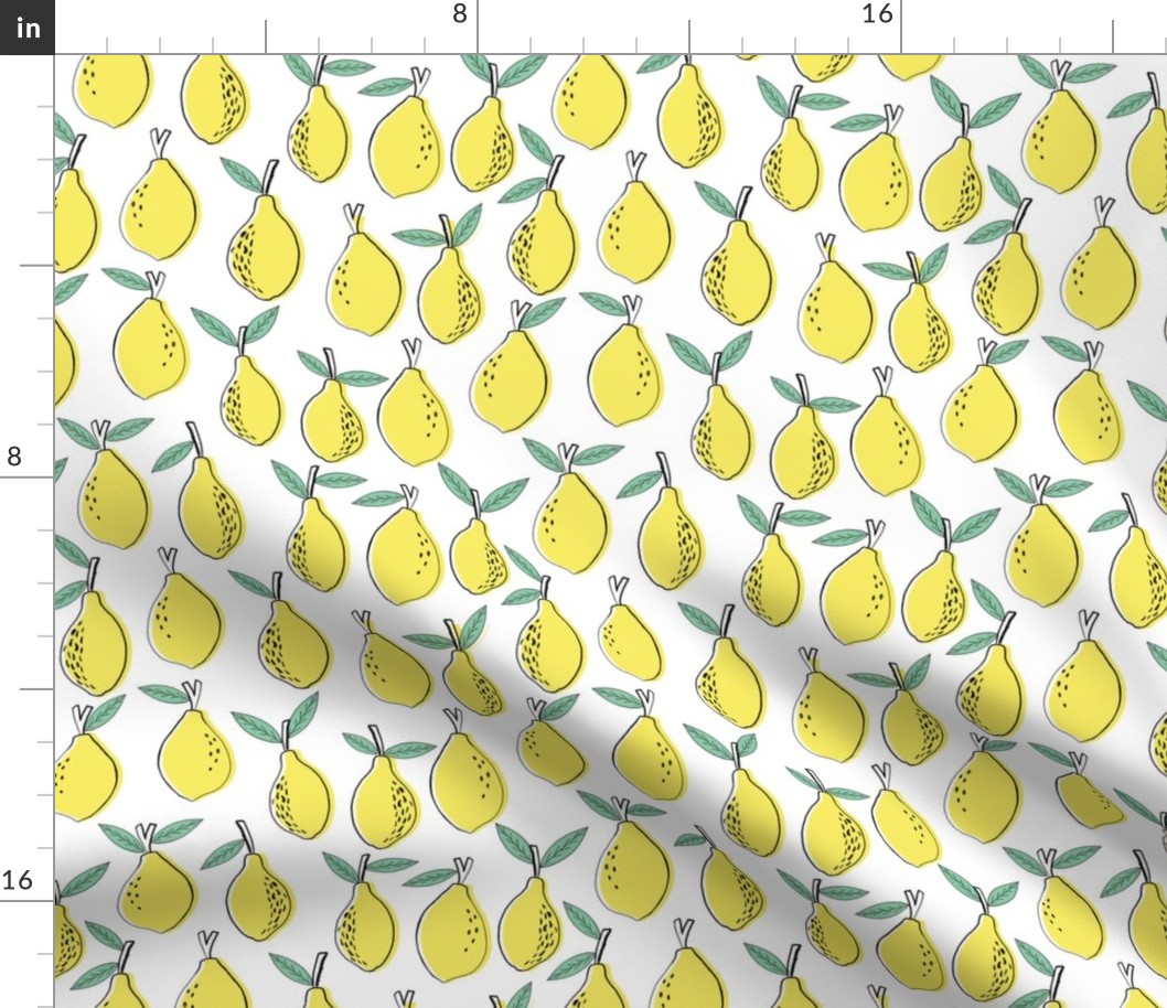 lemon fabric - lemons fabric, kitchen fabric, citrus juicy fruit fabric, lemons fabric - pastel