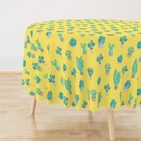 Cute Little Cactus Pattern on Sunny Yellow 