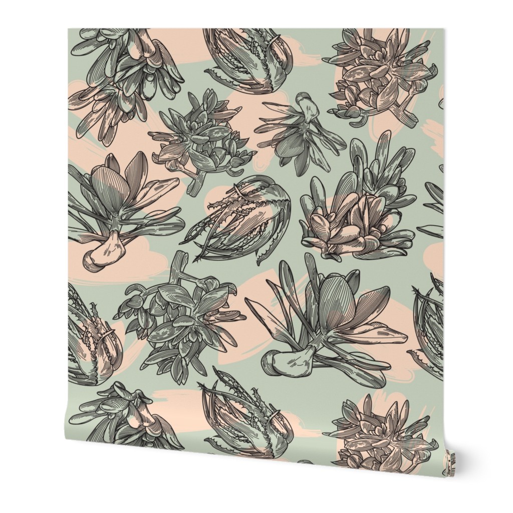 Retro 50s Succulent Pattern