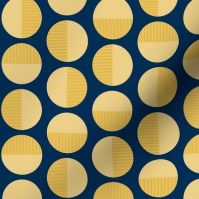 mid century goldenrod circles on midnight