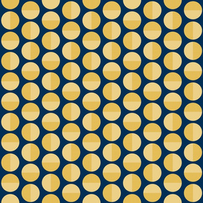 mid century goldenrod circles on midnight