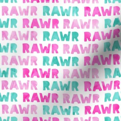 RAWR - Dinosaur - Pink & Aqua - LAD19 