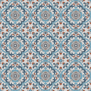 Medieval tile blue