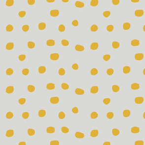 Cute Polka Dots Grey and Yellow