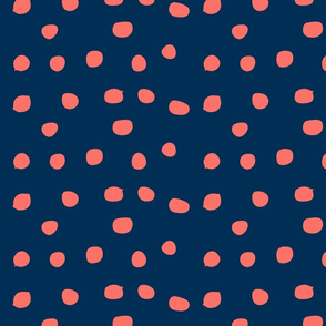 Cute Polka Dots Blue and Coral