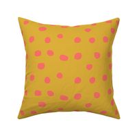 Cute Polka Dots Yellow and Coral