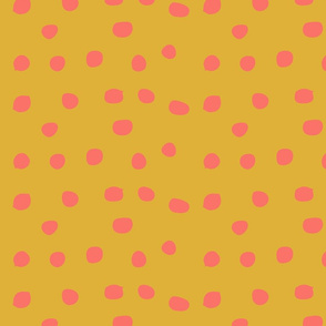 Cute Polka Dots Yellow and Coral