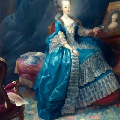 Marie Antoinette inspired princesses queens white blue big gowns lace baroque victorian beautiful lady woman beauty pouf Bouffant castle carpet lute guitar royalty castle palace bows portraits ballgowns flowers floral rococo  roses elegant gothic lolita e
