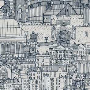 Edinburgh toile indigo silver