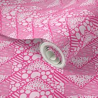 Quilted Batik Chevrons Pink